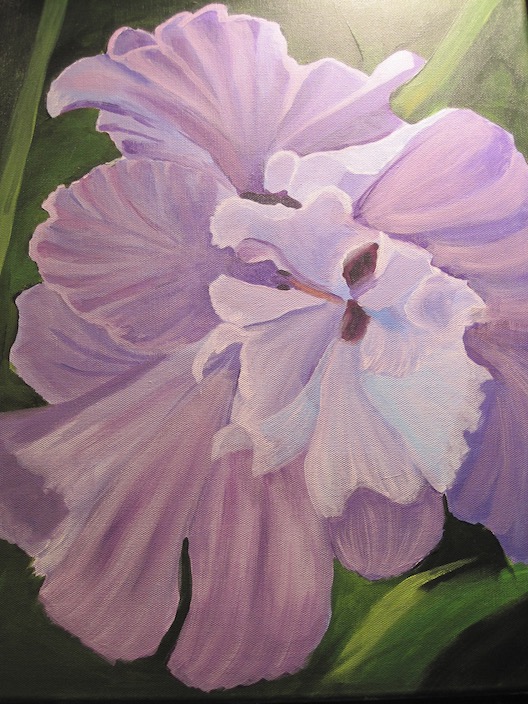 "Iris" - A large acrylic painting of another Indiana spring favorite.