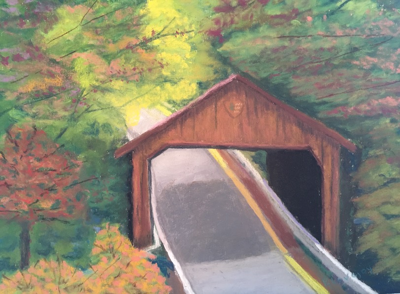 "Welcome Come On In" - A pastel painting of the entry to one of Michigan&#39;s many parks.