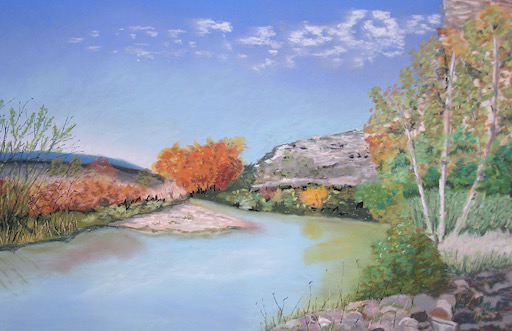 "Sedona Spring" - A pastel painting taken during a trip to the Sedona area.  &quot;Sedona Spring&quot; thanks to a friend&#39;s photo.