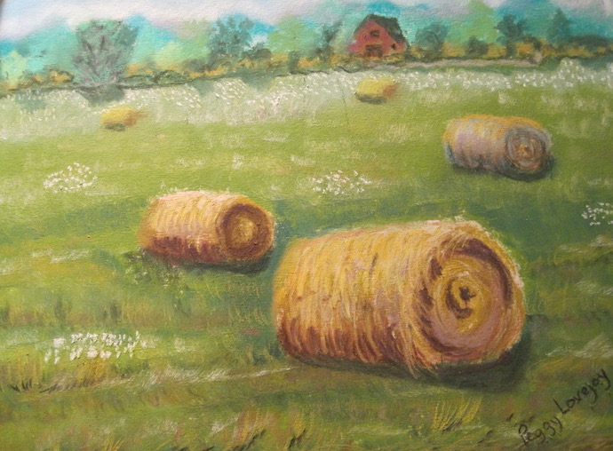 "Memories of Michigan" - A pastel painting of a Michigan farm field.  Purchased by an English MSU grad to remind him of Michigan scenes.